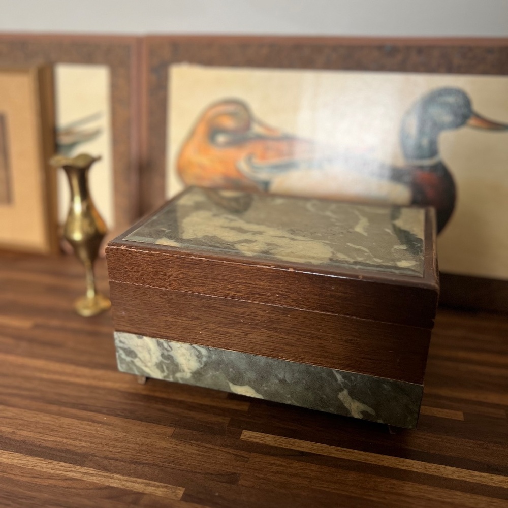 MCM Vintage Jewelry Box with Marble optic cover